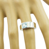 Julia Modern Blue Solitaire Ring with Square Gemstone